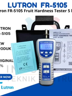 Lutron FR-5105 Fruit Hardness Tester 5 kg digital dengan sensor penetrometer untuk pengujian kualitas buah