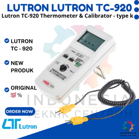 Tampilan Layar LCD dan Soket Input Lutron TC-920 Thermometer Calibrator Lutron TC-920 Thermometer & Calibrator Type K Original dan Berkualitas