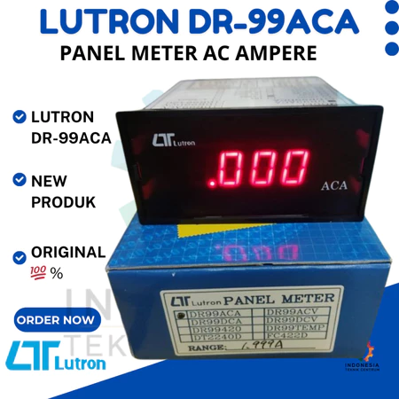 LUTRON DR-99ACA Panel Meter AC Ampere Lutron DR-99ACA digital panel meter ACA LUTRON DR-99ACA alat ukur arus AC Panel Meter Ampere AC LUTRON DR-99ACA Lutron DR99ACA Panel Meter 3 1/2 Digit LUTRON DR-99ACA indikator arus listrik AC