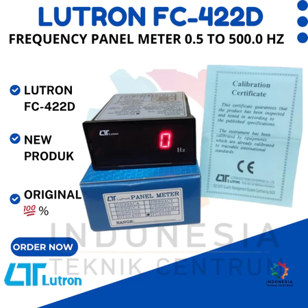 LUTRON FC-422D Frequency Panel Meter 0.5-500.0 Hz alat ukur frekuensi digital