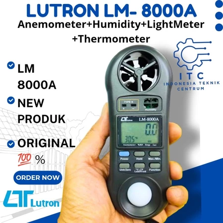 Lutron LM-8000A Anemometer + Humidity + Light Meter + Thermometer