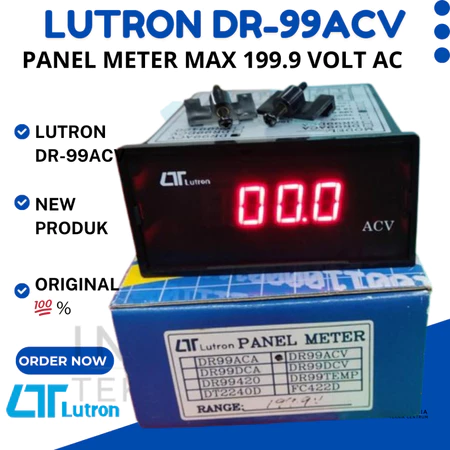 LUTRON DR-99ACV Panel Meter Max 199.9 Volt AC