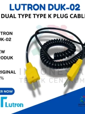 Jual Lutron DUK-02 Dual Type K Plug Cable untuk koneksi Thermocouple Type K. Cocok untuk thermometer, pengukuran suhu industri, maintenance, laboratorium, dan engineering.