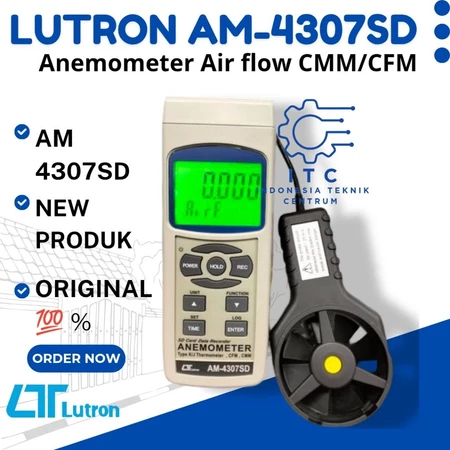 Lutron AM-4307SD Anemometer Air Flow CMM CFM