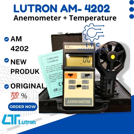Lutron AM-4202 Anemometer + Temperature alat ukur kecepatan angin dan temperatur