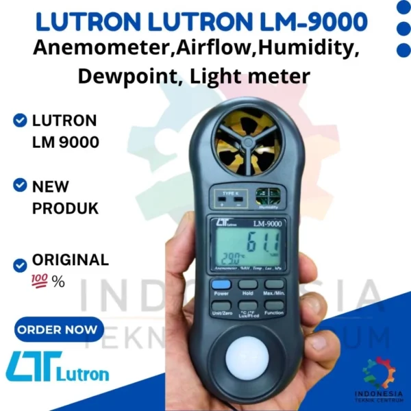 Lutron LM-9000 Anemometer,Airflow,Humidity, Dewpoint, Light meter ,Barometer,Thermometer
