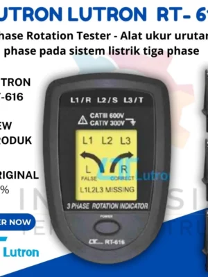 Lutron RT-616 Phase Rotation Tester - Alat ukur urutan phase pada sistem listrik tiga phase