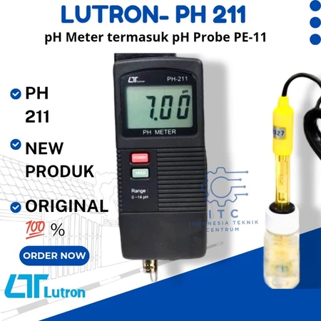 LUTRON PH-211 pH Meter termasuk pH Probe PE-11