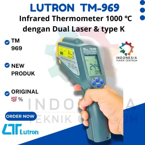 Lutron TM-969 Infrared Thermometer 1000 DC dengan Dual Laser & type K