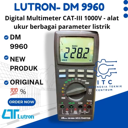 LUTRON DM-9960 Digital Multimeter CAT-III 1000V alat ukur berbagai parameter listrik