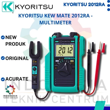 Kyoritsu KEW MATE 2012RA Digital Multimeter AC DC 120A dengan sensor penjepit terbuka untuk pengukuran arus, tegangan, resistansi, kapasitansi, dan frekuensi listrik