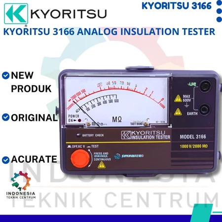 Kyoritsu Model 3166 Insulation Tester Analog Original 1000V untuk pengukuran tahanan isolasi listrik hingga 2000 MΩ