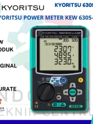 Kyoritsu Power Meter KEW 6305-05 dengan tiga sensor arus fleksibel KEW 8133 hingga 3000A untuk pengukuran daya dan energi listrik