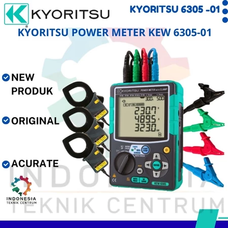 Kyoritsu Power Meter KEW 6305-01 dengan tiga sensor arus clamp KEW 8125 500A untuk pengukuran dan analisis daya listrik. Kyoritsu Power Meter KEW 6305-01 dengan tiga sensor arus clamp KEW 8125 500A untuk pengukuran dan analisis daya listrik.