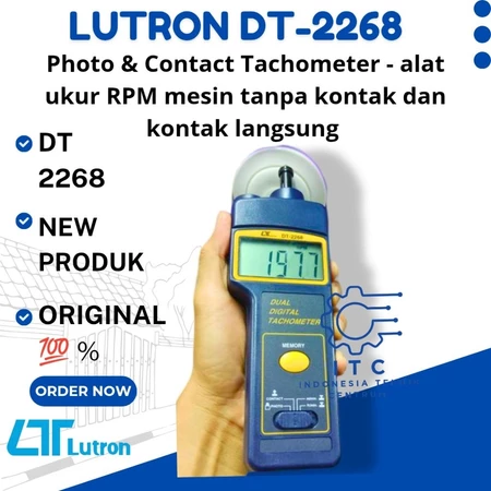 LUTRON DT-2268 Photo & Contact Tachometer alat ukur RPM mesin metode non-kontak dan kontak langsung
