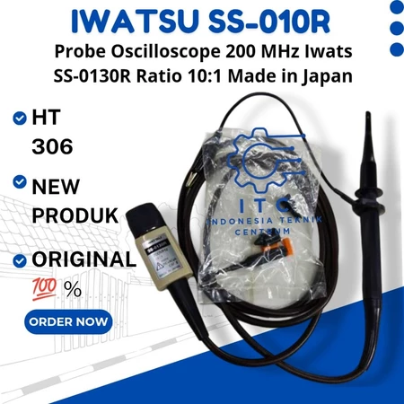 Probe Oscilloscope Iwatsu SS-0130R 200 MHz rasio 10:1 Made in Japan untuk pengukuran sinyal elektronik. Probe Oscilloscope Iwatsu SS-0130R 200 MHz rasio 10:1 Made in Japan untuk pengukuran sinyal elektronik.