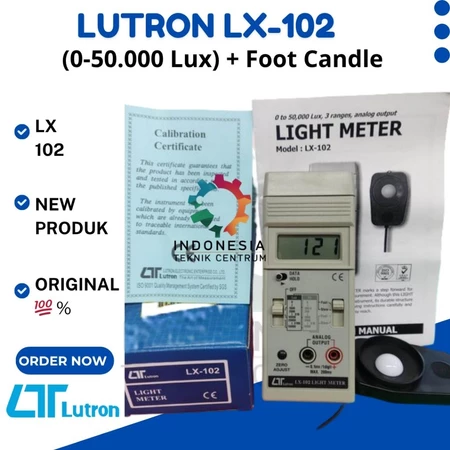 Lutron LX-102 Lux Meter 0-50.000 Lux dan Foot Candle alat ukur intensitas cahaya