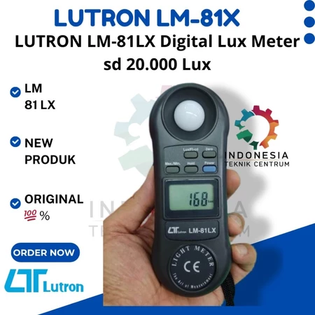 LUTRON LM-81LX Digital Lux Meter alat ukur intensitas cahaya hingga 20.000 Lux