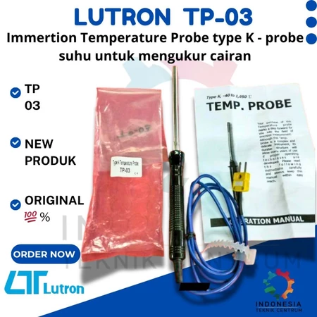 Lutron TP-03 Immersion Temperature Probe Type K – probe suhu untuk mengukur cairan Lutron TP-03 Immersion Temperature Probe Type K – probe suhu untuk mengukur cairan