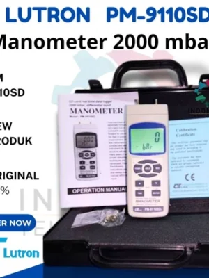 LUTRON PM-9110SD Manometer 2000 mbar alat ukur tekanan digital