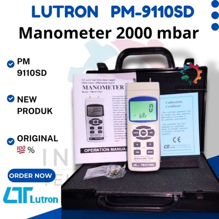 LUTRON PM-9110SD Manometer 2000 mbar alat ukur tekanan digital