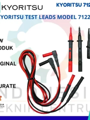 Kyoritsu Test Leads Model 7122B kabel pengujian listrik panjang 1220 mm dengan konektor 4 mm dan klip buaya