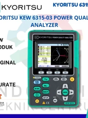 Kyoritsu KEW 6315-03 Power Quality Analyzer dengan tiga sensor arus fleksibel KEW 8130 kapasitas 1000A untuk analisis kualitas daya listrik, harmonisa, tegangan, arus, dan konsumsi energi